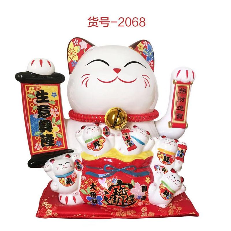 Nantai business is booming poly treasure bag color shake hand cat