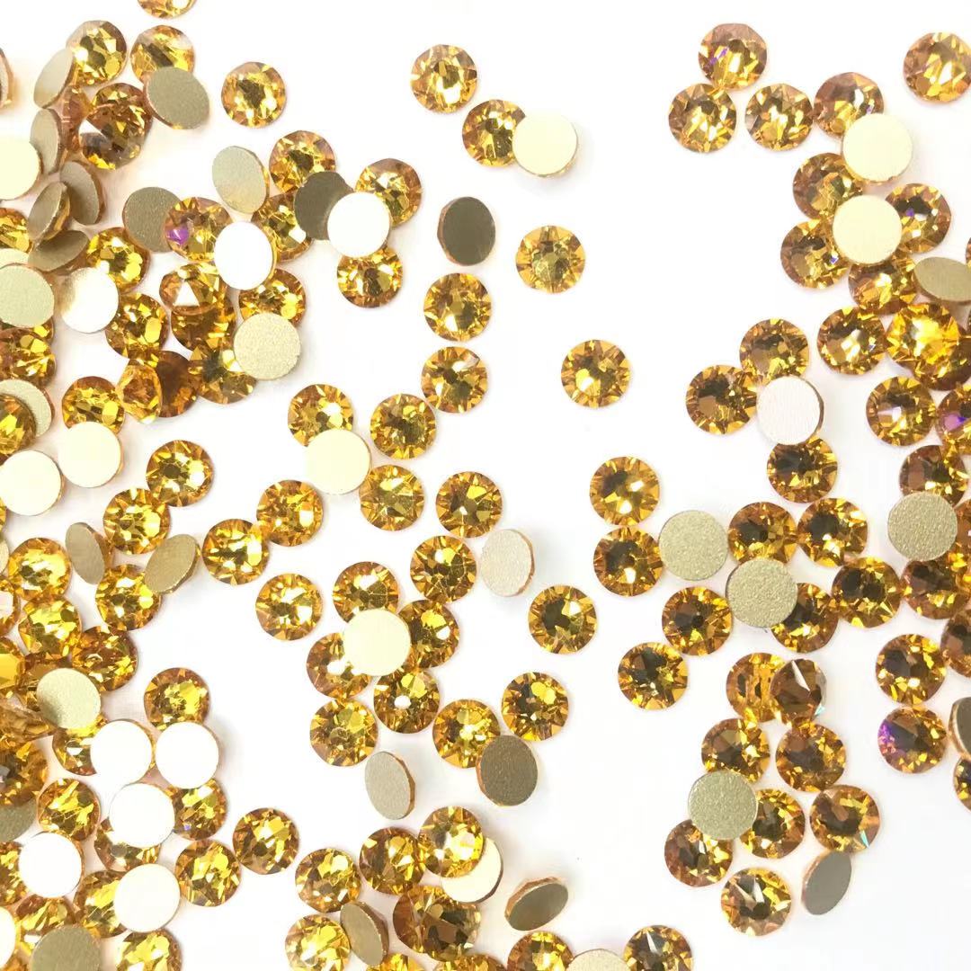 SS20烟黄仿奥钻玻璃烫钻美甲钻美雅烫钻