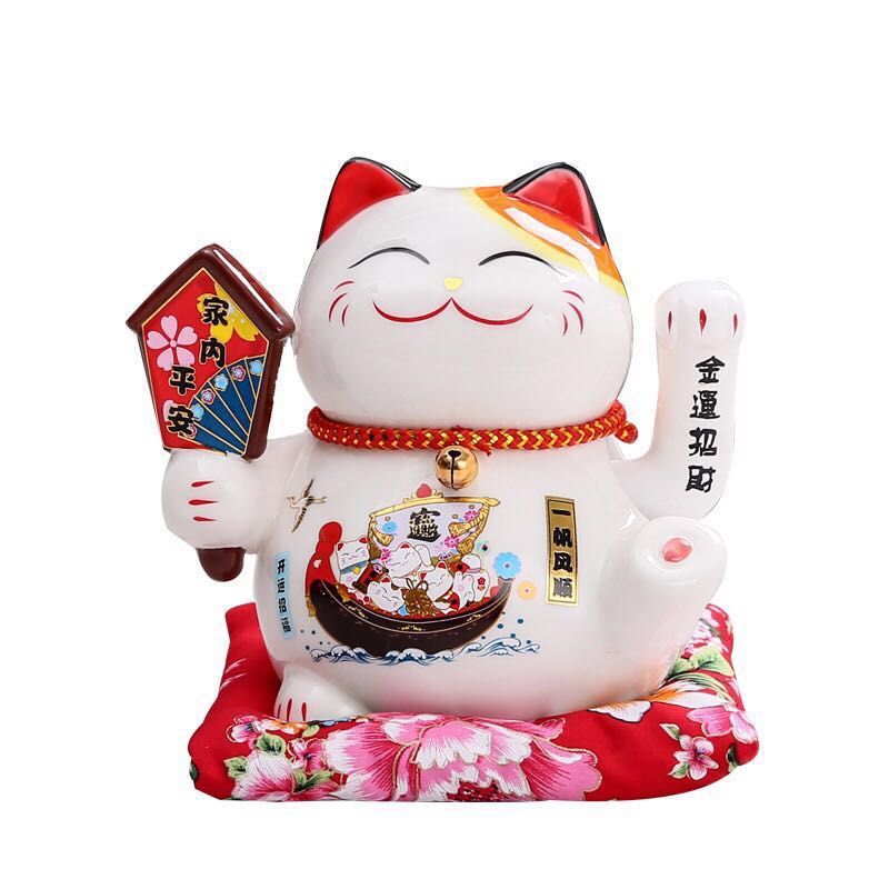 Nan Tai home peace color shaking hand cat opening gift furniture living room