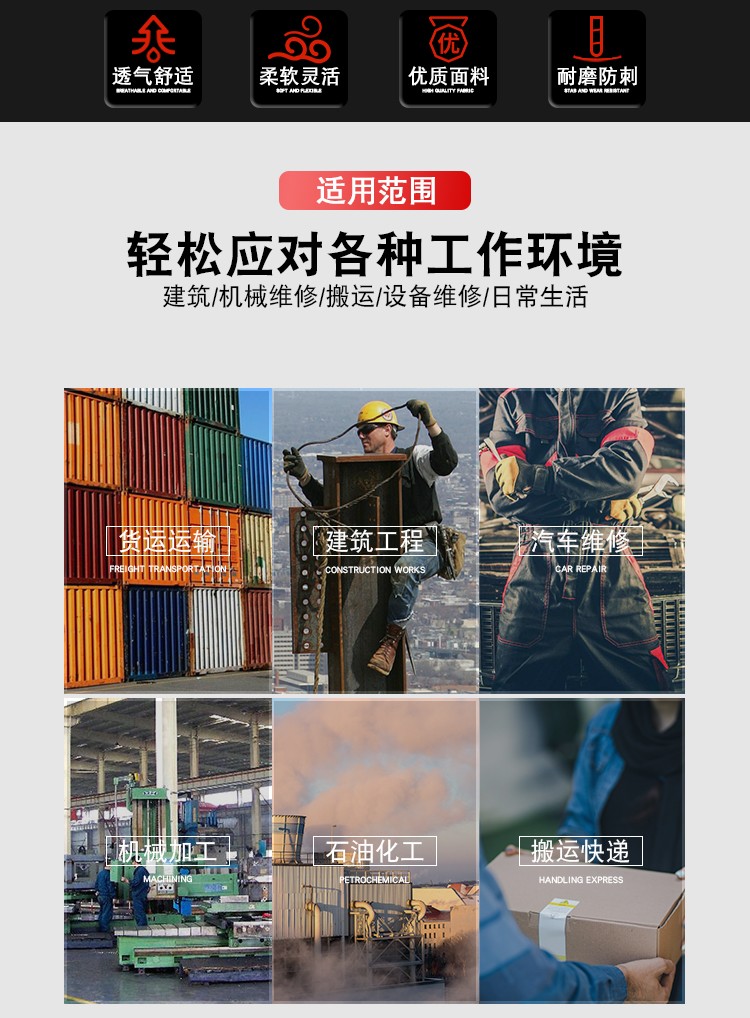 发现者劳保防护手套耐磨工作手套干活手套详情图3