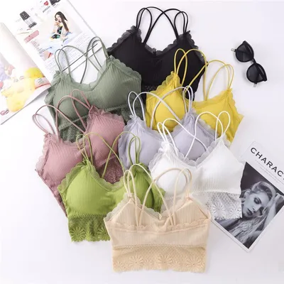 Lingerie For Women No Underwire Small Boobs Push-Up Tank Type Women Retraction Breast Top Bra Thin Back Bra For Girls 69