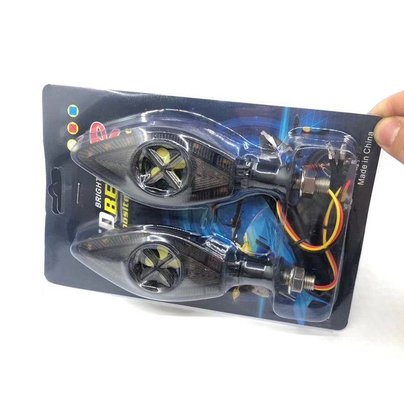 Motorcycle led turn signal, 12V yellow light turn signal, fan, LED decorative light, taillight, flowing light, running light modification details Picture