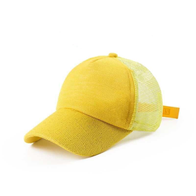 Korean Children's Cartoon Net Hat Baby Breathable Duck Hat Boys And Girls Shade Hat Kindergarten Children Baseball Cap Yellow