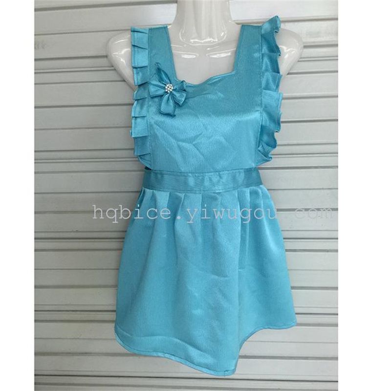 Blue silk family apron set multi-color can choose mother and daughter apron can be customized LOGO thumbnail