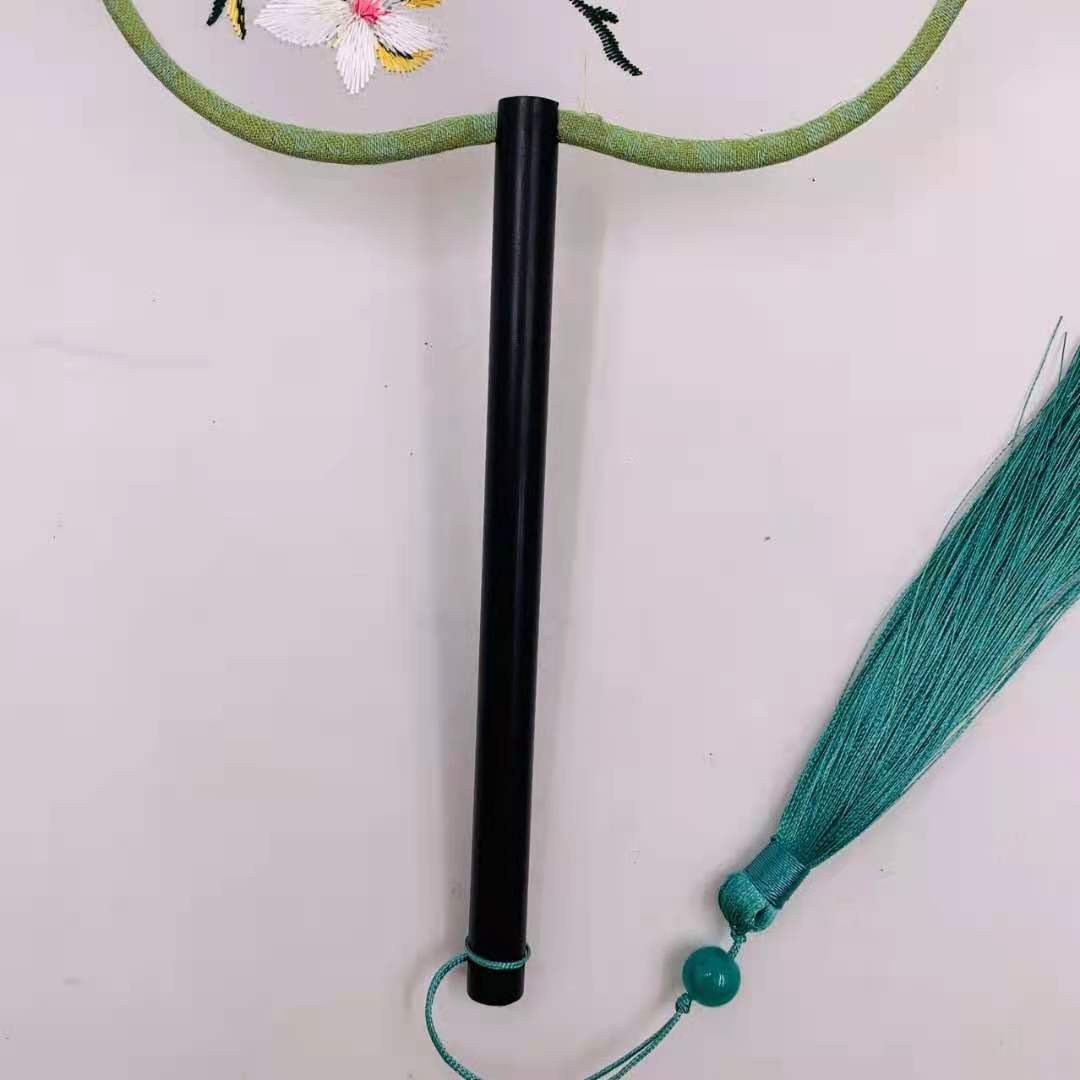 古风透明双面刺绣团扇  苏绣宫扇  汉服旗袍走秀舞蹈扇  黑檀木柄团扇详情图18
