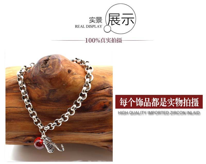 s925银手链复古挂如意算盘泰银饰品女红锆石简约个性学生ins详情4