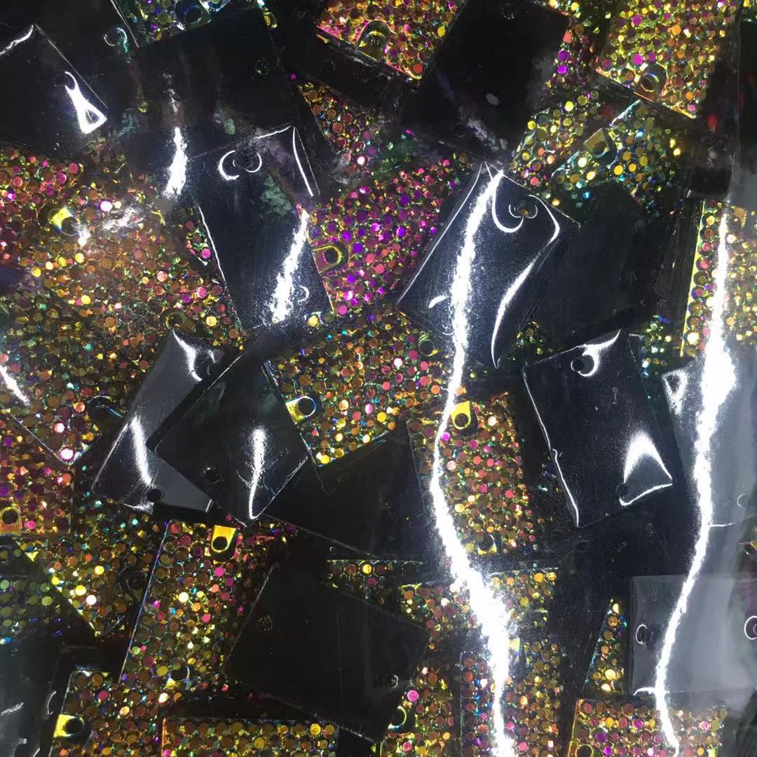 长方形亚克力树脂钻服装辅料二大钻饰厂家直销