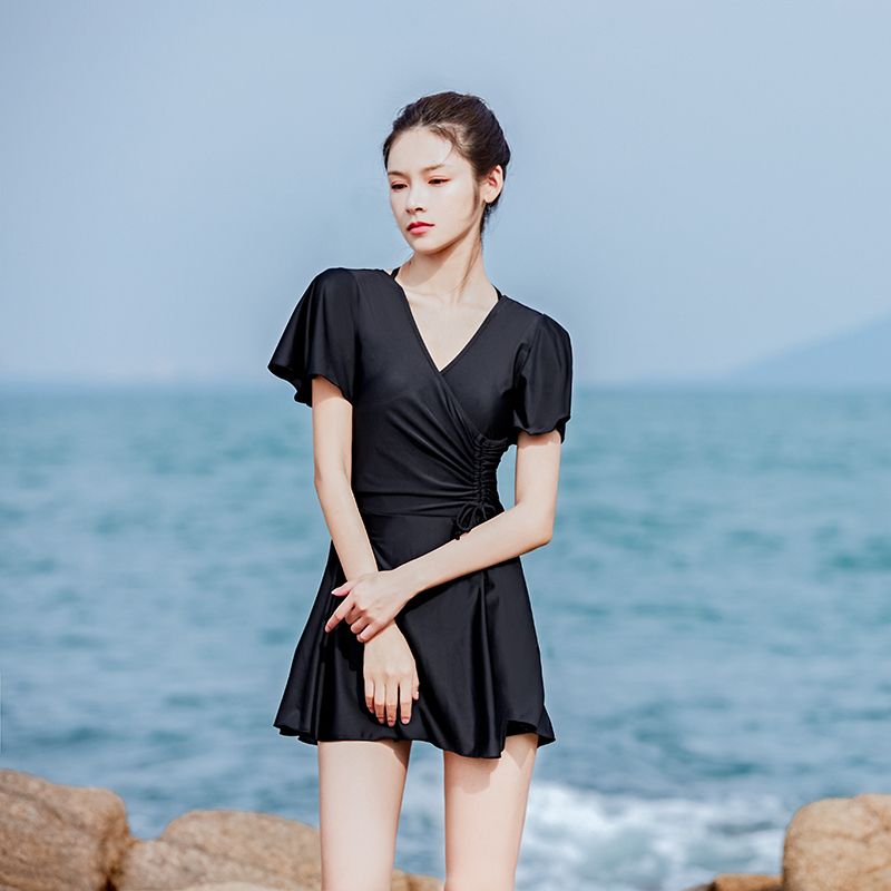 韩国ins遮肚显瘦温泉保守性感夏连体泳衣女