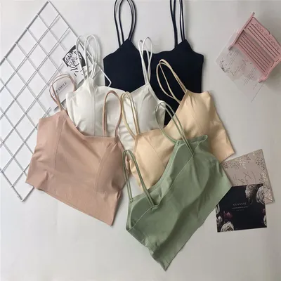 Lingerie For Women No Underwire Small Boobs Push-Up Tank Type Women Retraction Breast Top Bra Thin Back Girls Bra 76