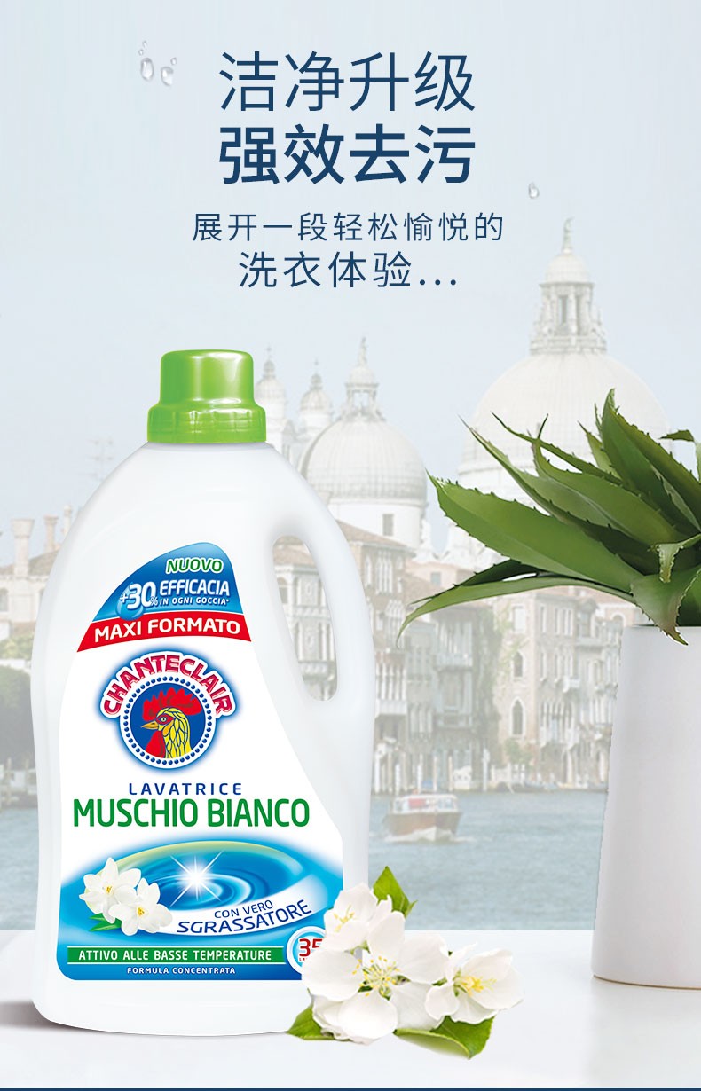 大公鸡管家液态洗衣皂洗衣液进口高浓度衣物白苔香洗衣液1750ml详情1