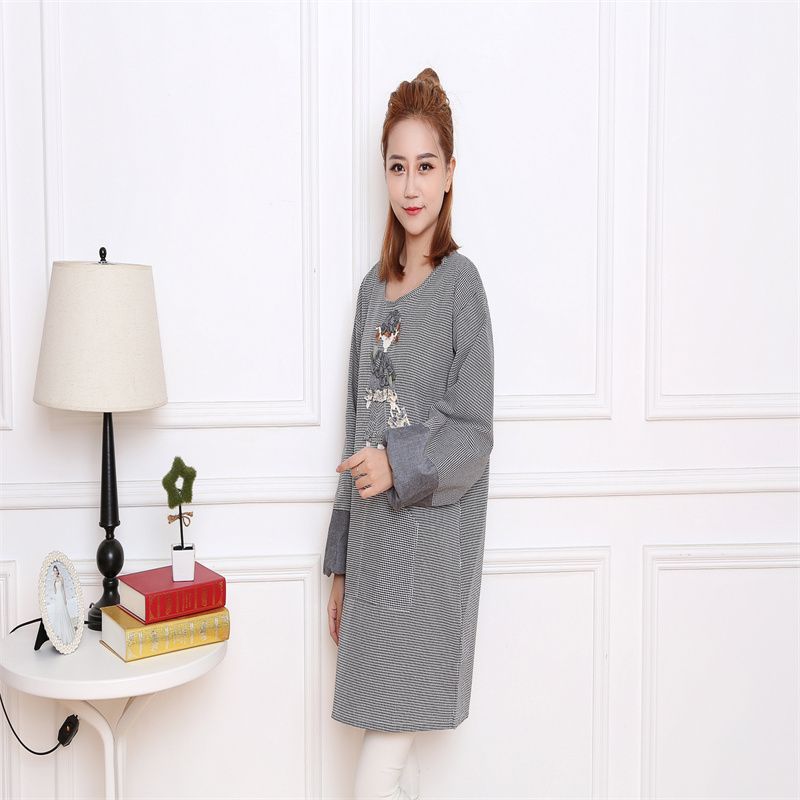 Gray long sleeve girls overalls apron home kitchen waterproof oil cute catering special men and women custom overalls waist summer thumbnail