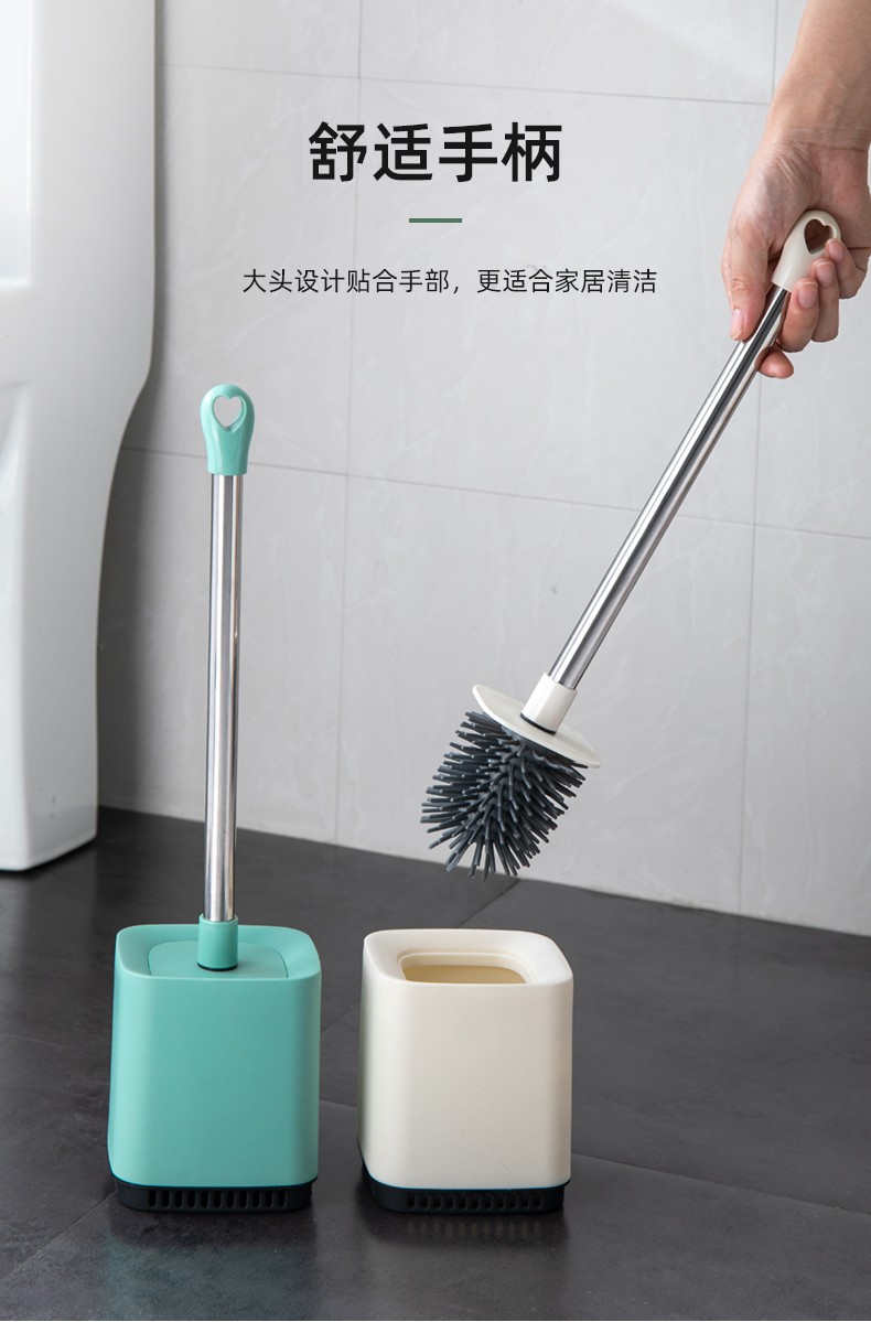 软毛马桶刷 无死角免打孔壁挂马桶清洁刷子 家用卫生间清洁套装详情图9