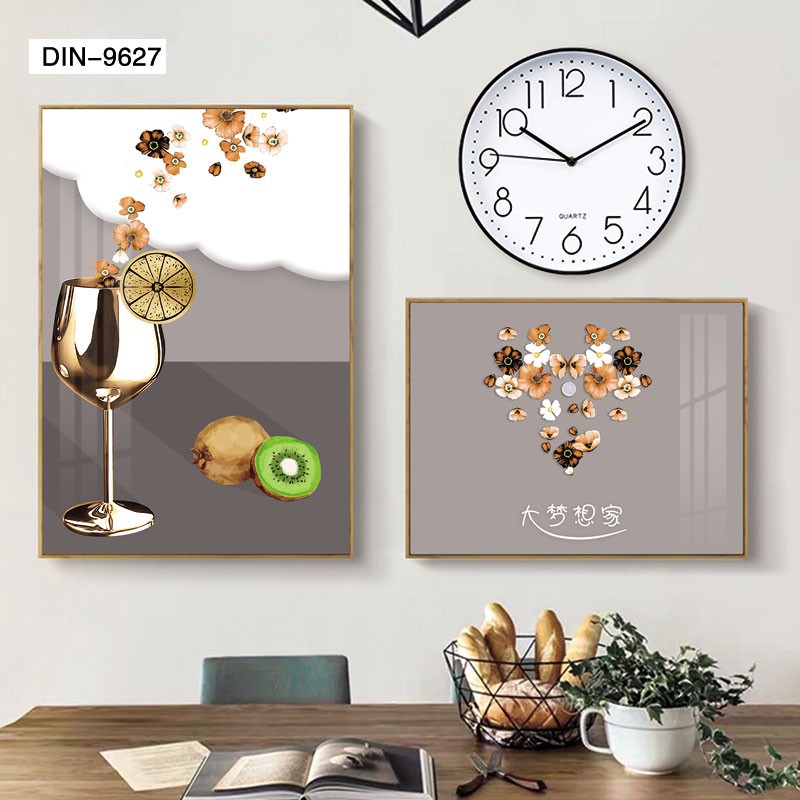 现代餐厅画两联装饰画方形山水画客厅背景墙字画过道办公室挂画详情图6
