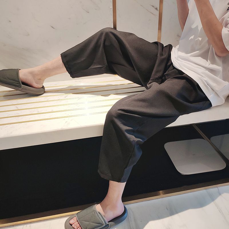 老爷车中年春夏薄款西裤男士宽松免烫商务休闲高腰直筒爸爸西装裤6