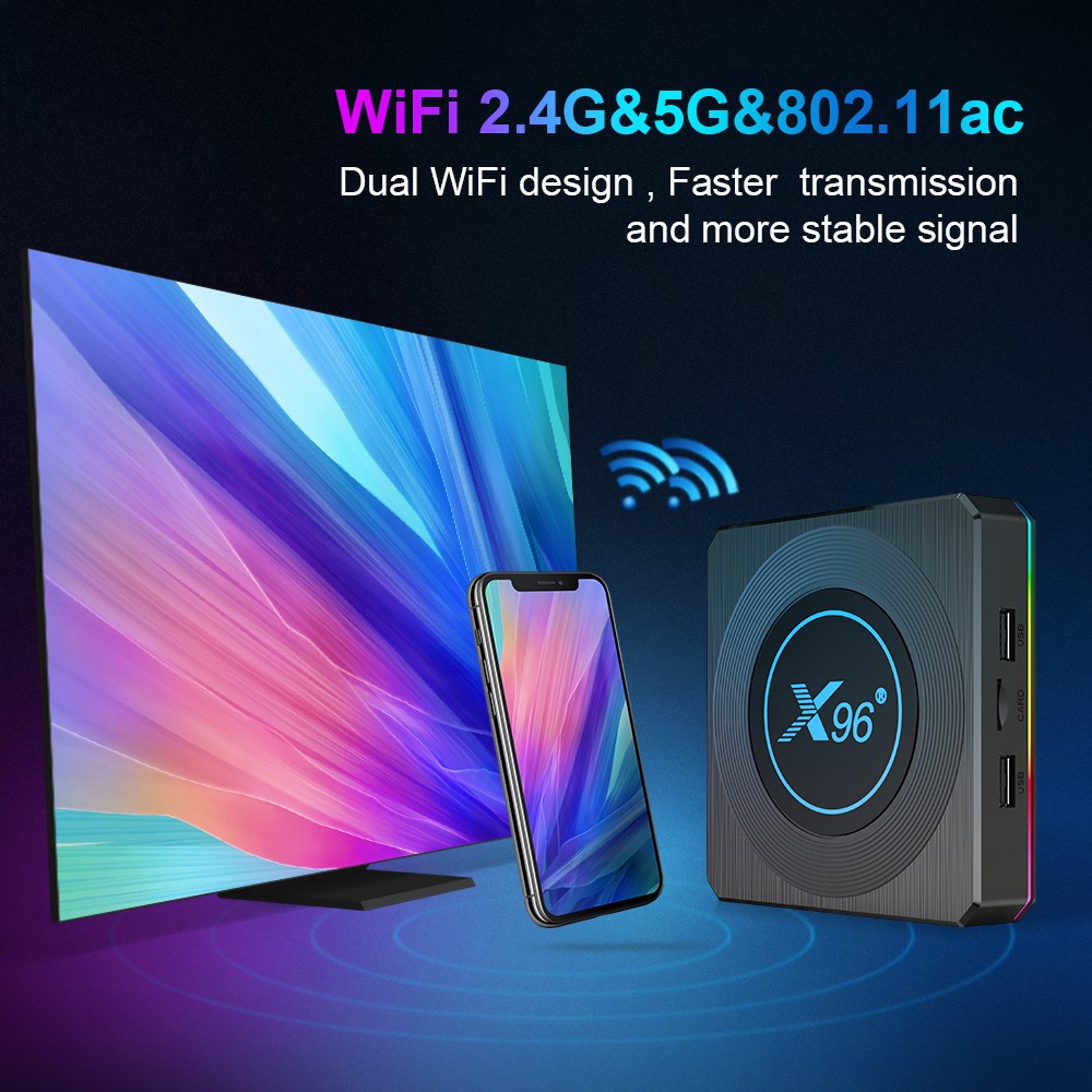 علبة تلفزيون Android11.8K من طراز X96 X4 Amlogic S905x4 detail image 4