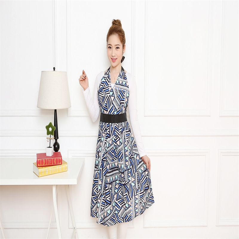 Abstract belt apron with household kitchen waterproof oil cute catering special men and women custom work clothes waist waist summer thumbnail
