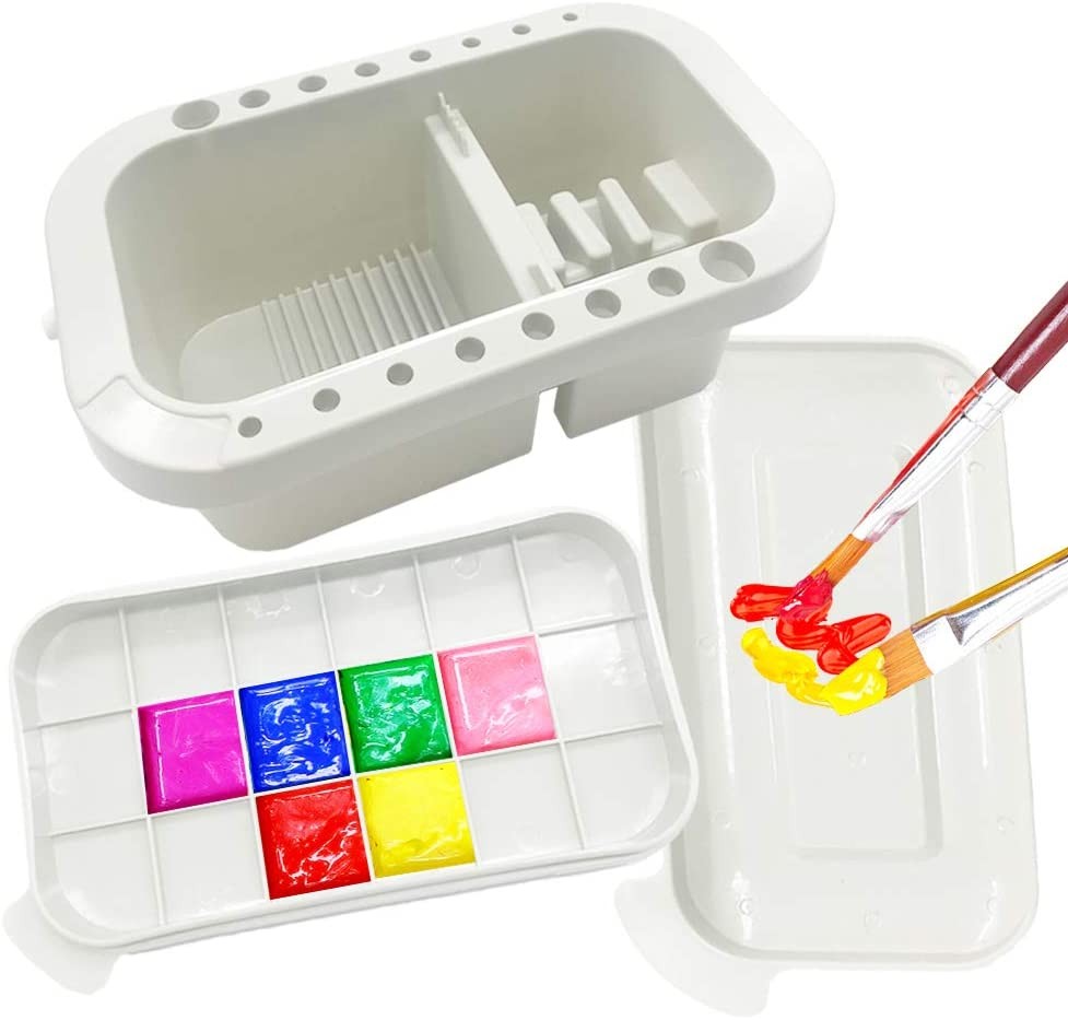 Conjunto multifuncional de tres piezas de lavado de lápiz cubo G51013 con paleta de color gouache acuarela detail image 4