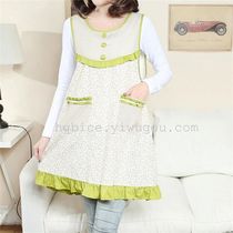 Green flower sleeveless apron with pocket sleeveless tank top dress for women