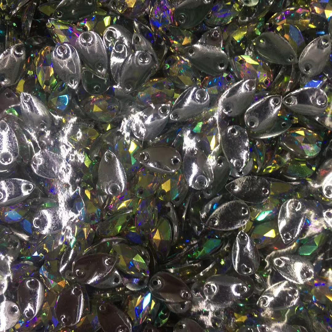 4*6圆形亚克力树脂钻服装辅料二大钻饰厂家直销