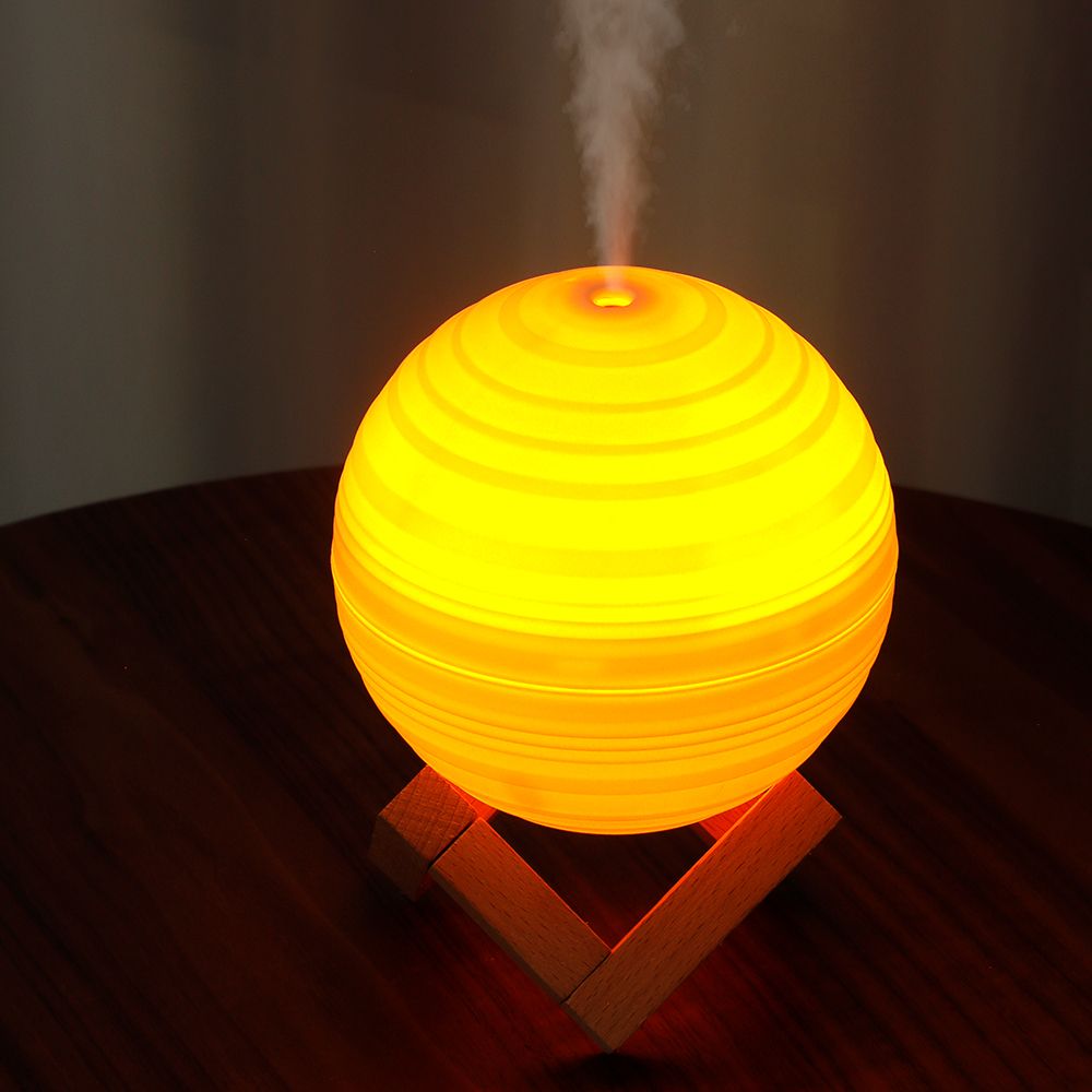 Creative new usb charging Saturn humidifier for home bedroom 3D moon light strip stand night light ornament details Picture