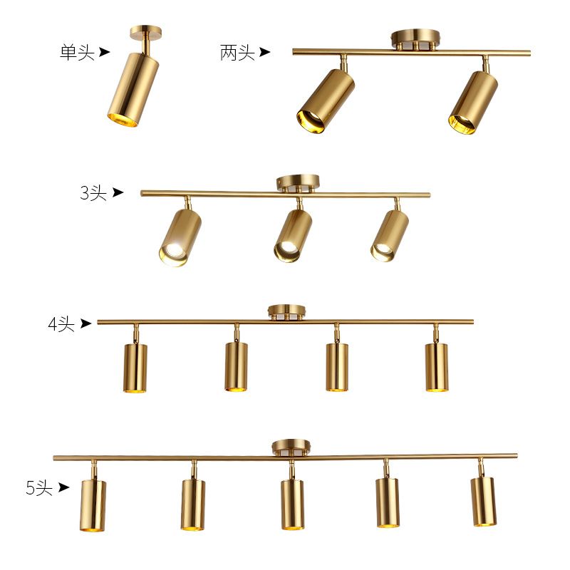 金色轨道射灯多头轨道射灯吸顶式射灯