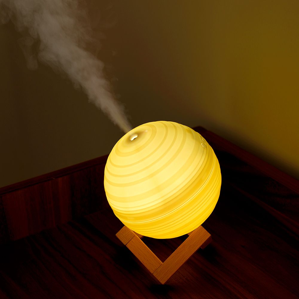 Creative new usb charging Saturn humidifier for home bedroom 3D moon light strip stand night light ornament Application Scenario