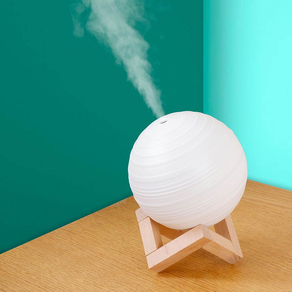 Creative new usb charging Saturn humidifier for home bedroom 3D moon light strip stand night light ornament Specification image