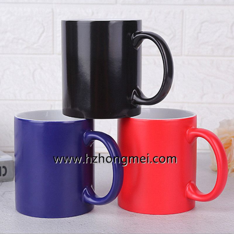 空白广告印图片照片定制logo马克杯亚光变色杯 DIY热转印 可定制