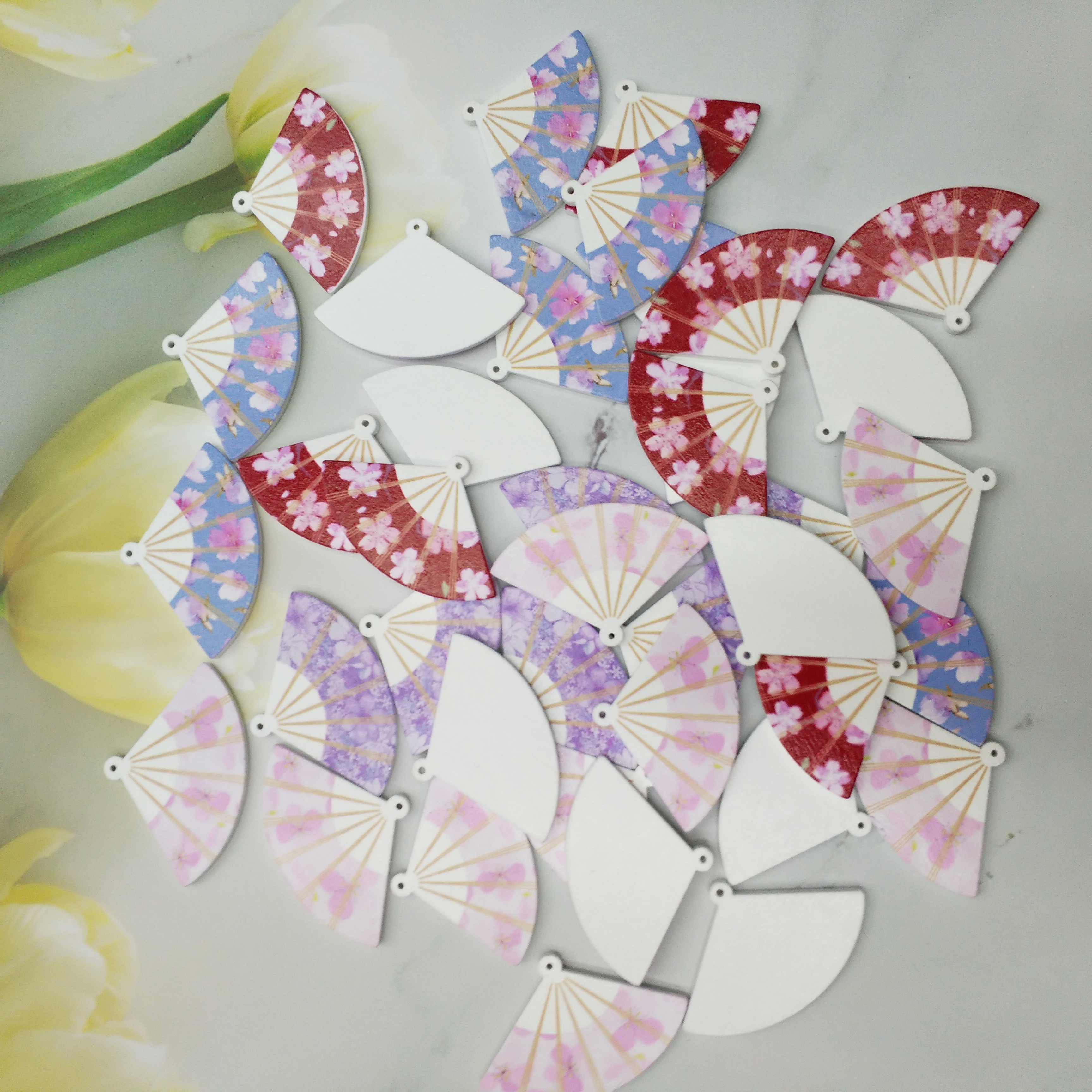 Small wooden fan, retro headwear, hair accessories, tassels, hair clips, accessories, earrings, pendants, DIY jewelry and accessories