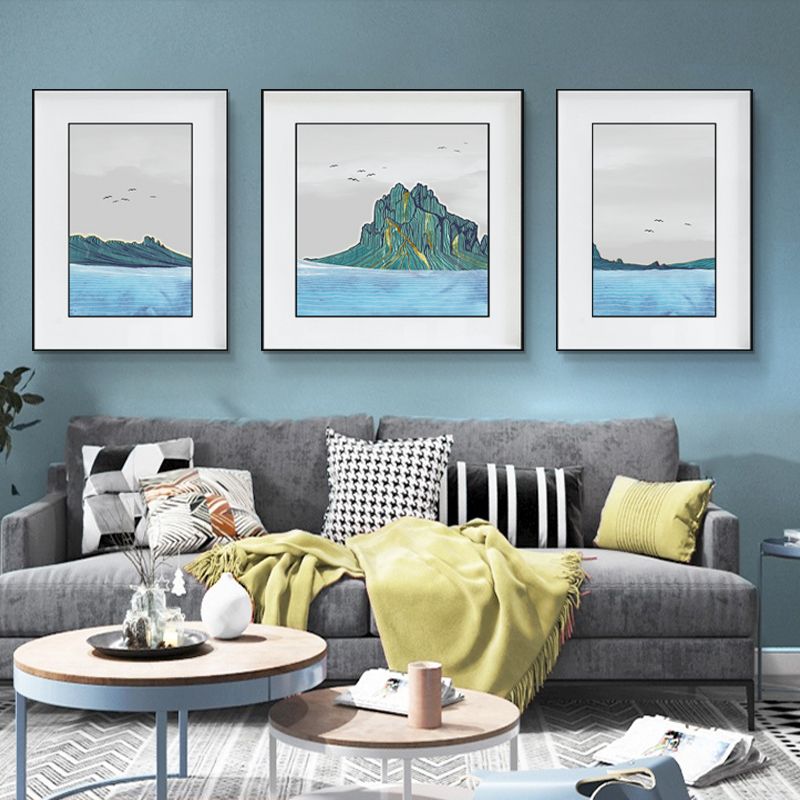 Hainabichuan Modern Simple Living Room Decorative Painting Sofa Background Wall Hanging Light Luxury Triptych Abstract Murals Specification drawing