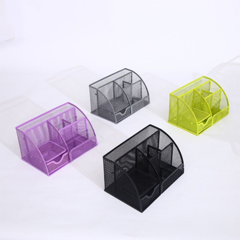 办公收纳笔筒彩色多用途收纳盒创意新款桌面收纳组合白底实物图