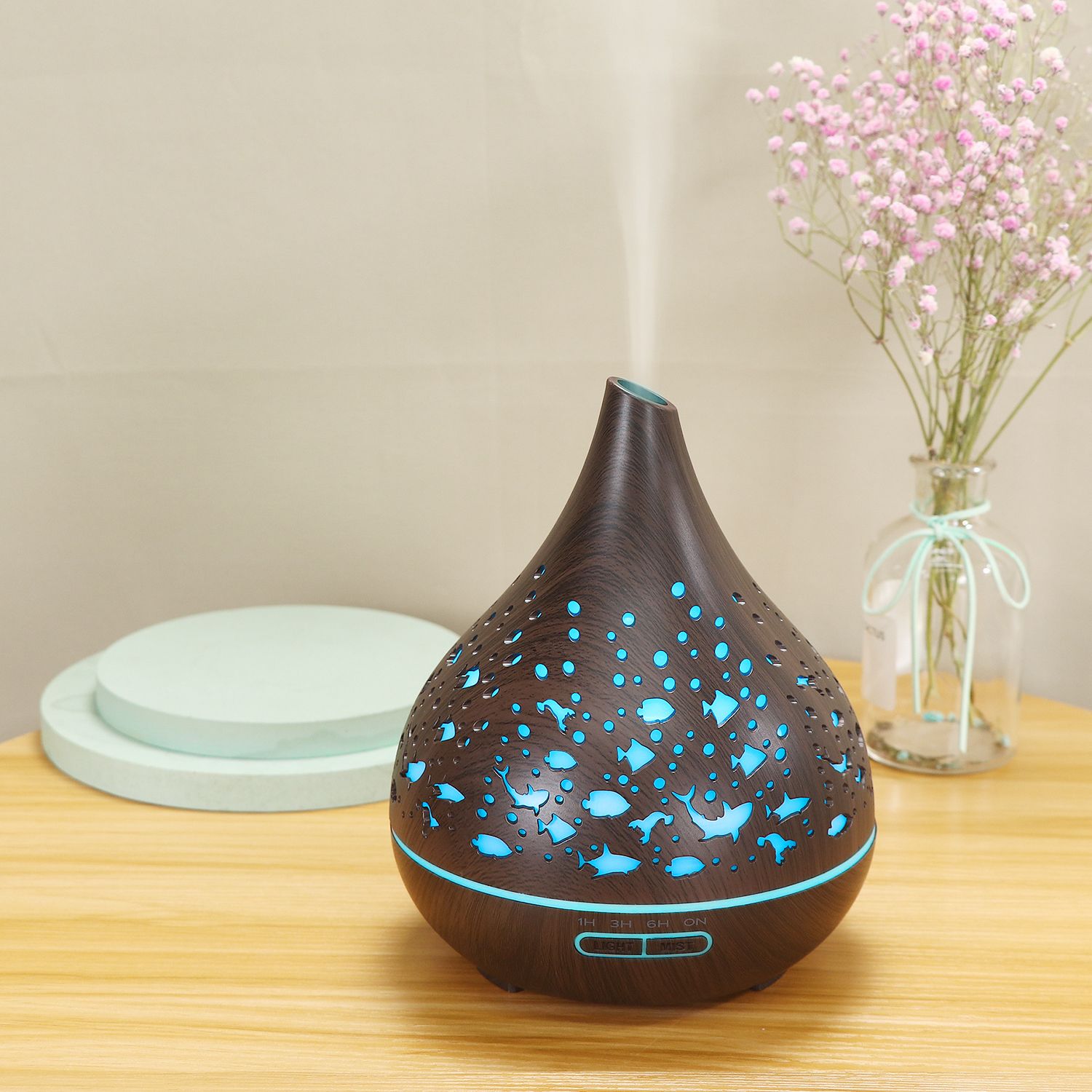 400ML wood grain color lamp humidifier aroma diffuser Application Scenario