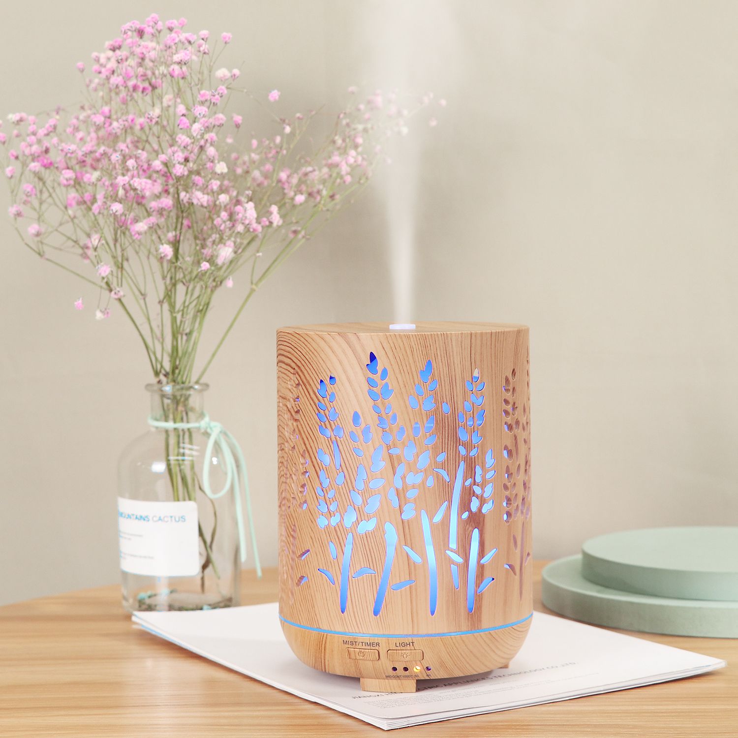400ml large-capacity wood grain humidifier and aroma diffuser Specification image