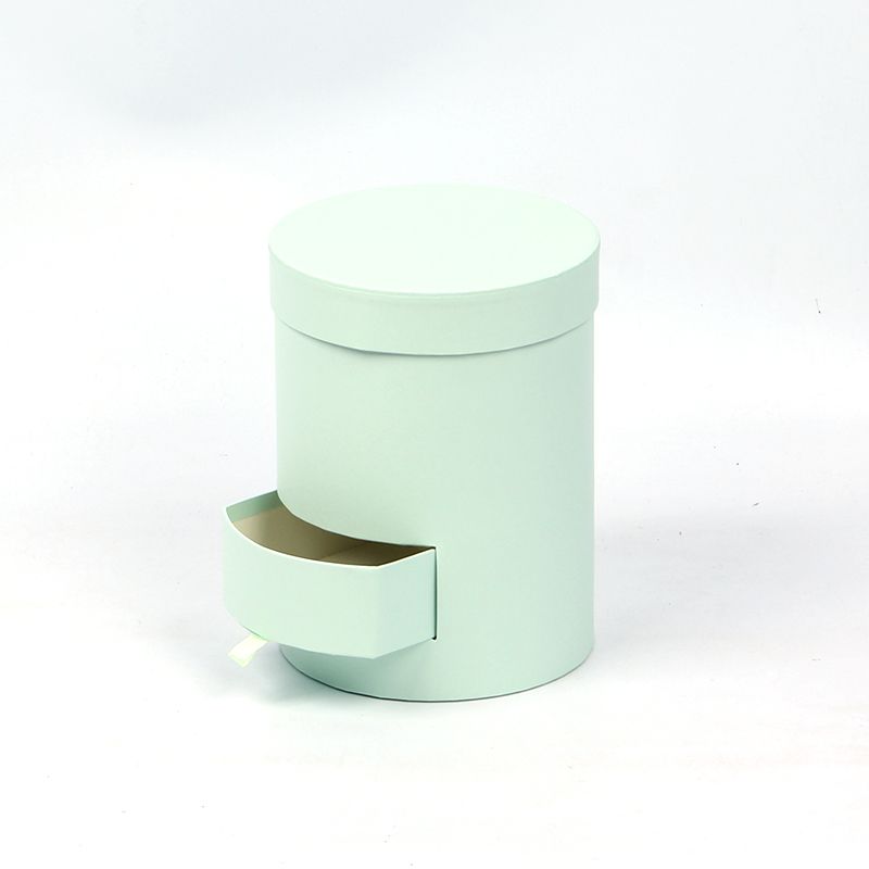 小号马卡龙色系抱抱桶花盒双层抽屉礼品盒伴手礼盒圆形礼盒批发白底实物图