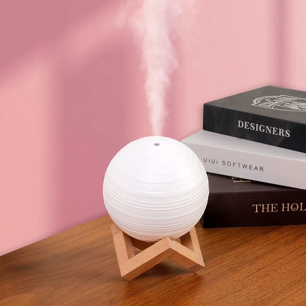 Creative new usb charging Saturn humidifier for home bedroom 3D moon light strip stand night light ornament Item Picture
