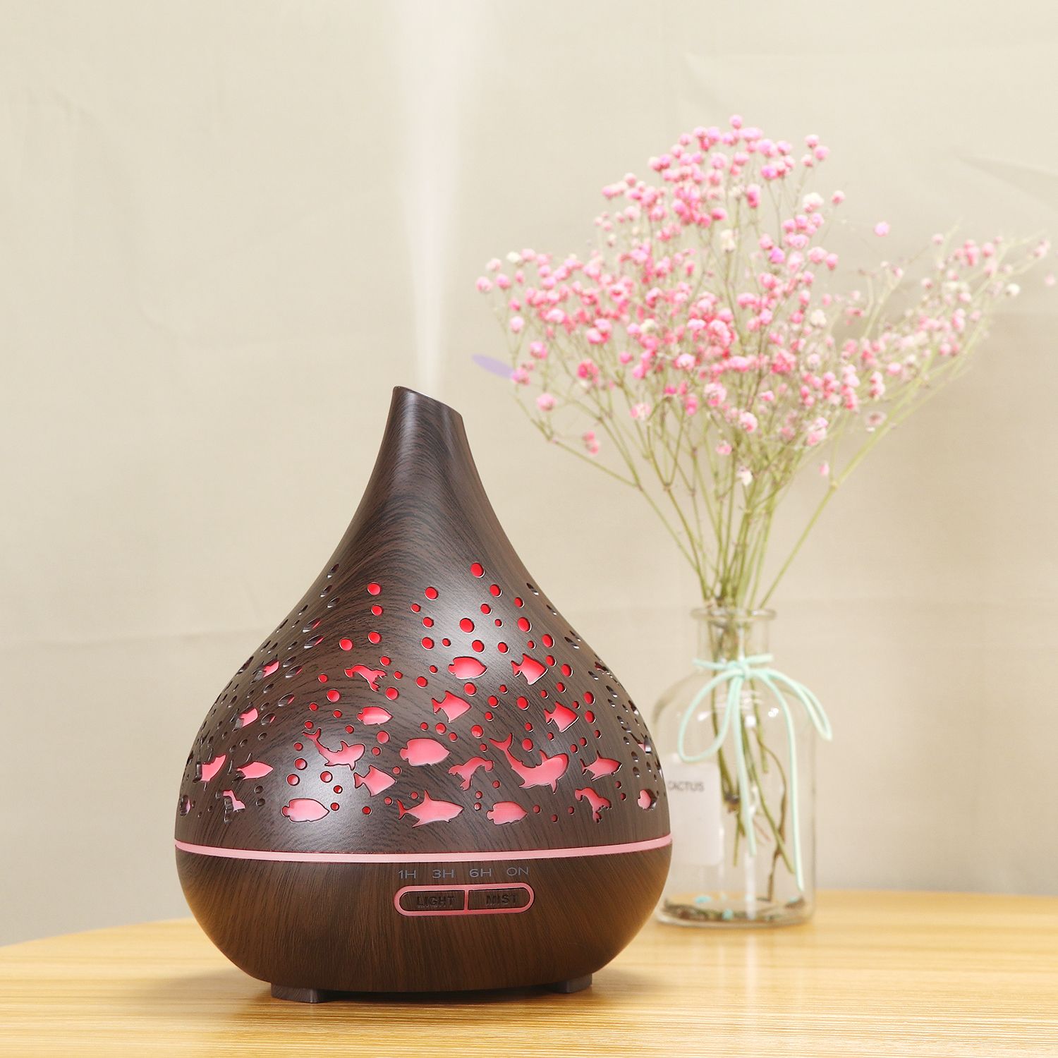 400ML wood grain color lamp humidifier aroma diffuser Specification image