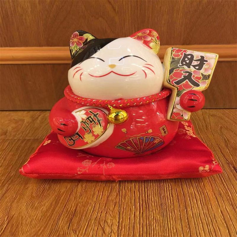 Nantai classic red piggy bank can store saving bank small ornaments