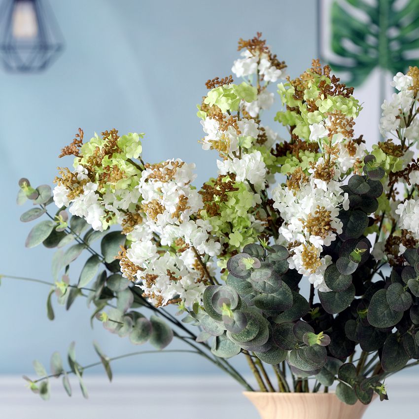 Artificial flower 2-pronged with soft fruit, snowball, hydrangea, high-end flower arrangement materials, home decoration, wedding artificial flowers, wedding PG-3 Item Picture