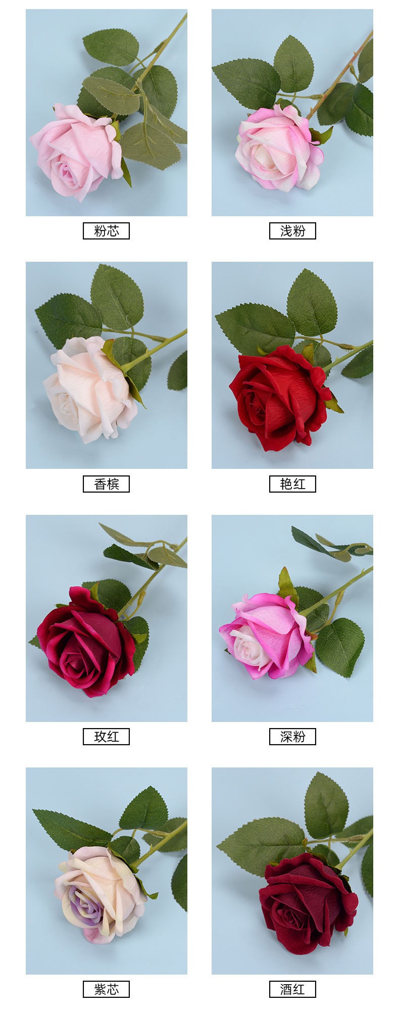 Flor de simulación paño de flequilla rosa decoración de flores falsas artículos de boda piezas de flores artificiales regalo de san valentín lote de fábrica detail image 2
