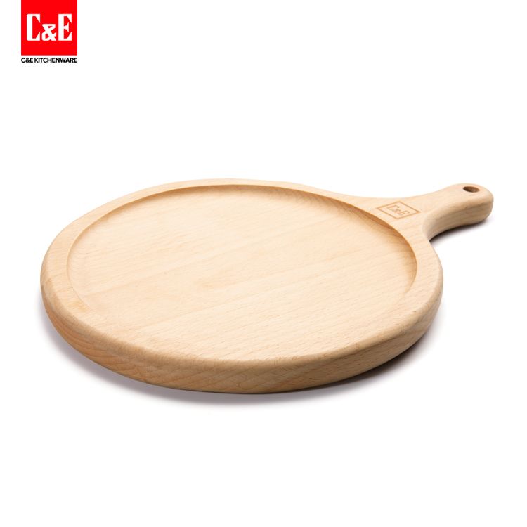 C&E Kitchenware Beech Pizza Board Cutting Board Natural Solid Wood Mildew Resistant And Waterproof 20Cm details Picture