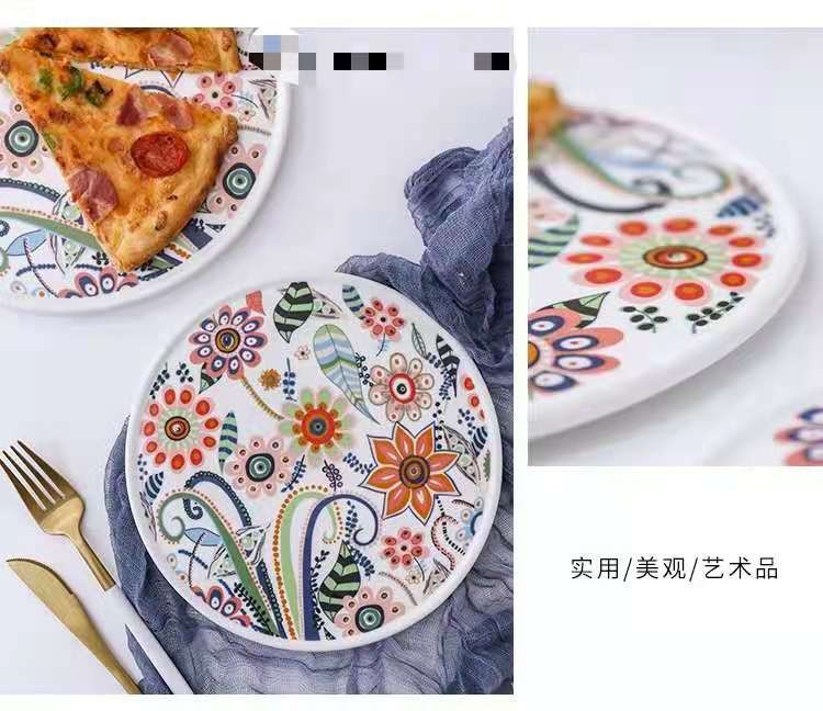 蝶恋花系列 简约创意陶瓷餐具面包板早餐披萨盘 冷盘餐盘水果托盘详情图13