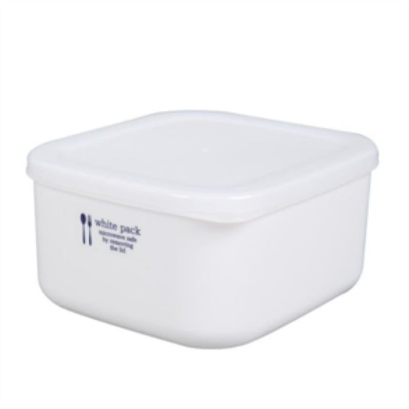 日本进口nakaya清新白保鲜盒冰箱冷藏干物收纳盒可微波加热收纳盒【700ml】白底实物图