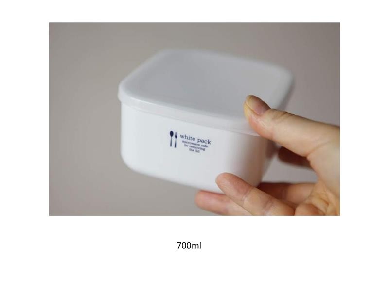 日本进口nakaya清新白保鲜盒冰箱冷藏干物收纳盒可微波加热收纳盒【700ml】详情图4