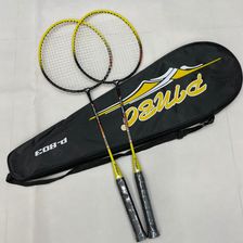厂家直销 铁合金羽毛球拍 黄色/黑色搭配 黑色牛津布包装里外层加厚 2个球拍加一个包