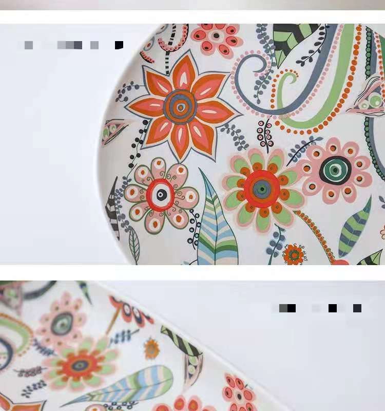 蝶恋花系列 高温釉中彩陶瓷餐具盘碗碟套装 饭碗菜盘面碗简约盘碗详情图9