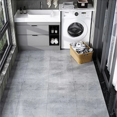 60*60cm self-adhesive floor, grey marble with white stripes, bedroom, kitchen, bathroom, living room, office, shopping mall interior decoration, floor renovation, rental house floor, old house renovation, cement grey retro detail image 7