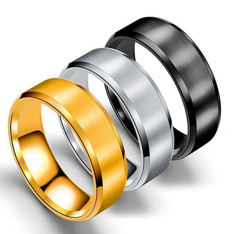 欧美 不锈钢磨砂戒指 钛钢男士拉丝戒指环 跨境货源首饰品批发