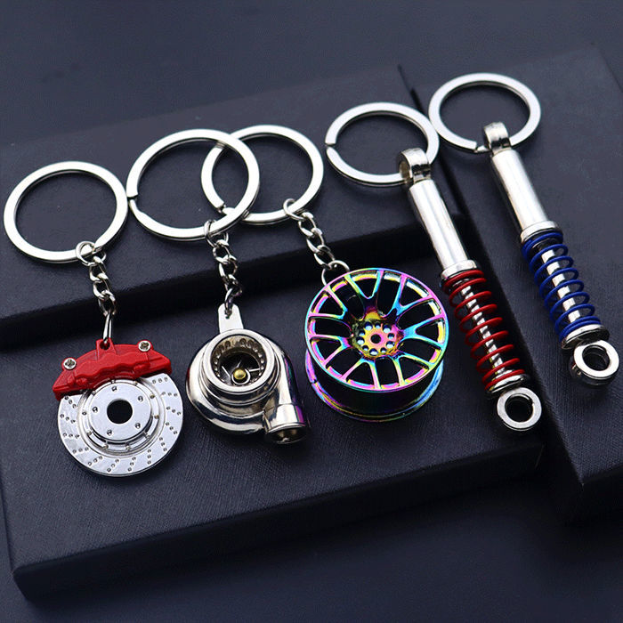 Zinc alloy car wheel keychain hanging series 3 piece set 2