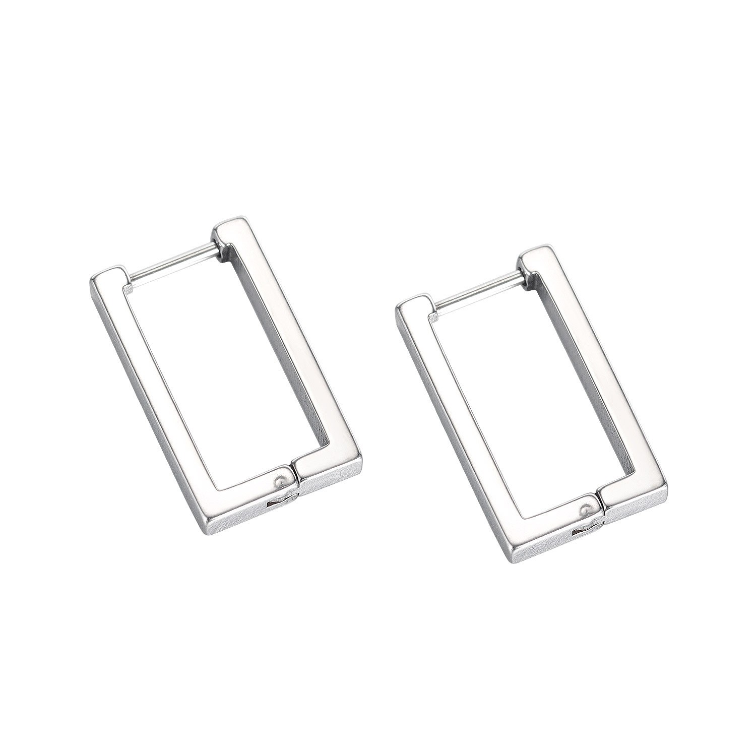 Wholesale of Korean-style cross-border simple and elegant rectangular ear studs, geometric titanium steel personalized men's earrings and ear buckles from the manufacturer detail image 2