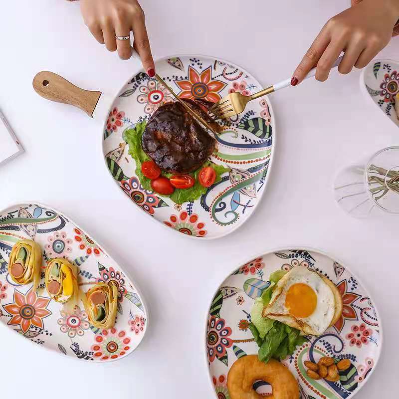 哑光/相思木把手/牛排盘产品图